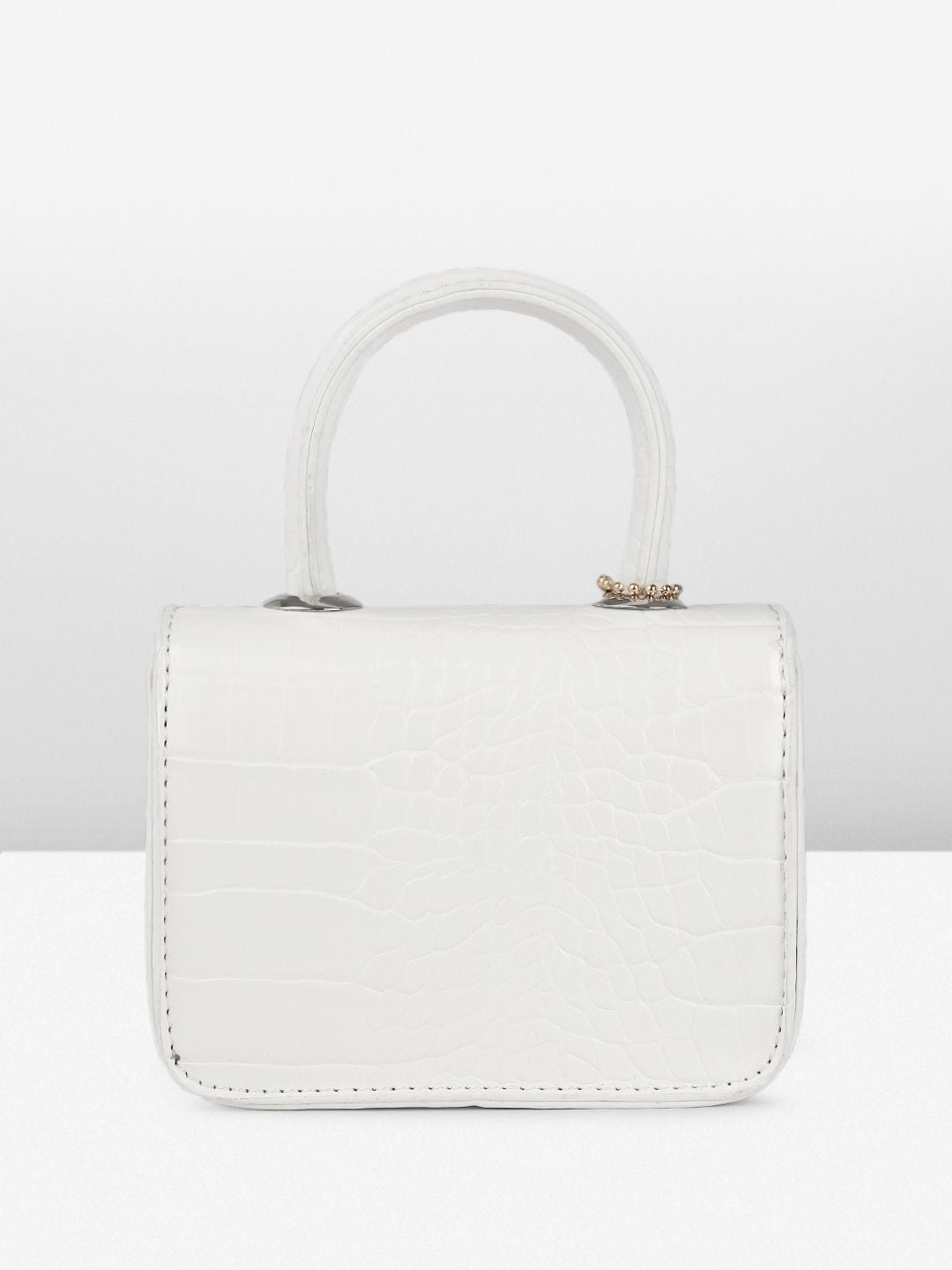 DressBerry Textured Miniature Satchel Bag With Embellished