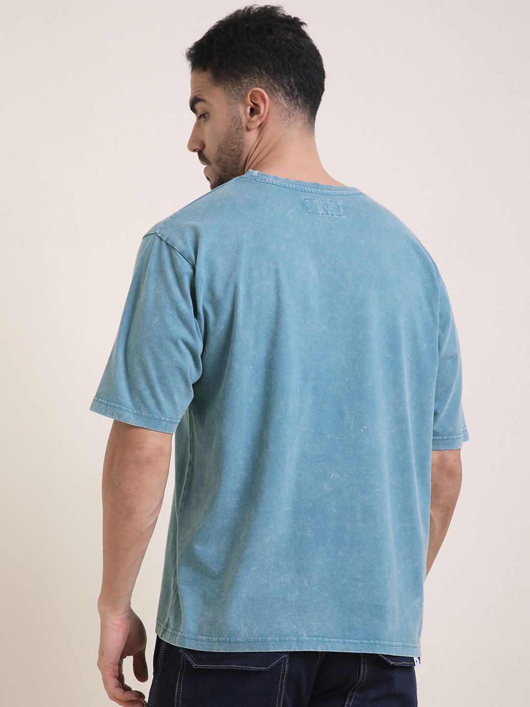 Dillinger Men Besar Asid Lengan Pendek Dibasuh Tshirt