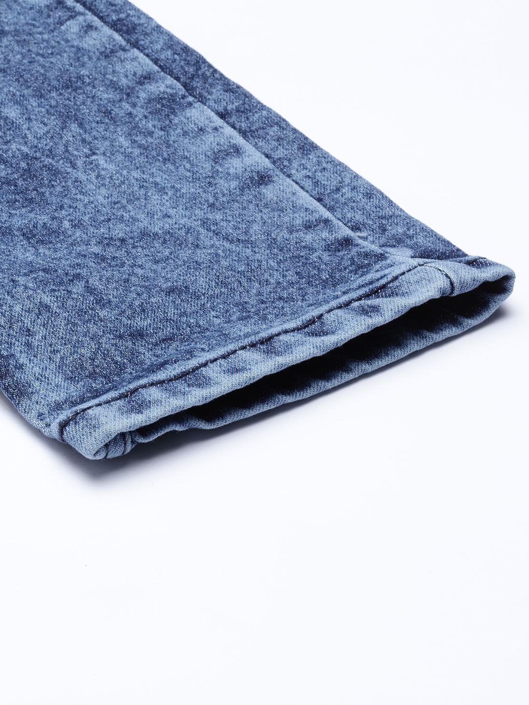 The Indian Garage Co Men Blue Slim Fit Mildly Distressed Light Fade Stretchable Jeans