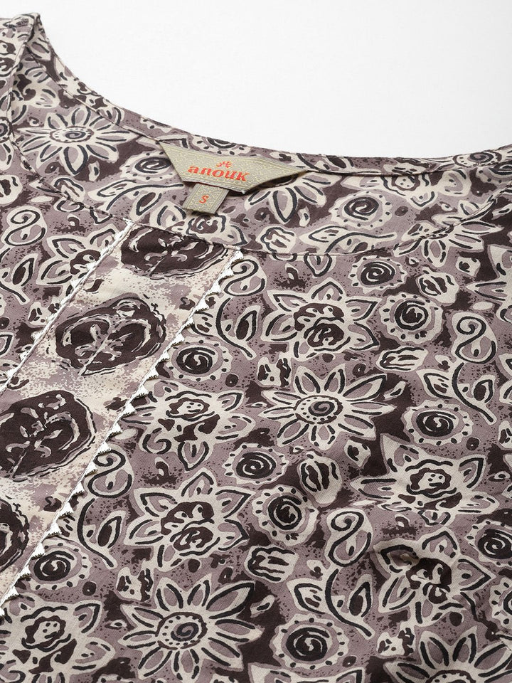 Anouk Women Ethnic Motifs Printed Pure Cotton Kurta with Trousers & Dupatta