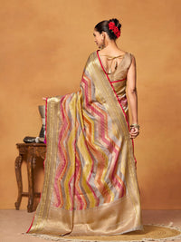 KALINI Women Silk Blend Woven Banarasi Saree With Blouse Piece