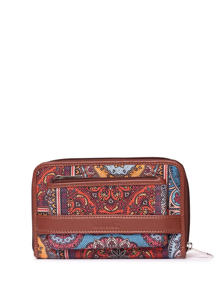 ZOUK Women Ethnic Motifs Printed Zip Around Wallet