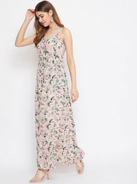 Berrylush Floral Crepe Maxi Dress