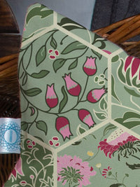 STITCHNEST Set of 2 Green & Orange Floral Rectangle Cushion Covers
