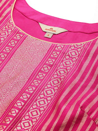 Anouk Tyohaar Collection Printed Panelled Kurta with Palazzos & Dupatta