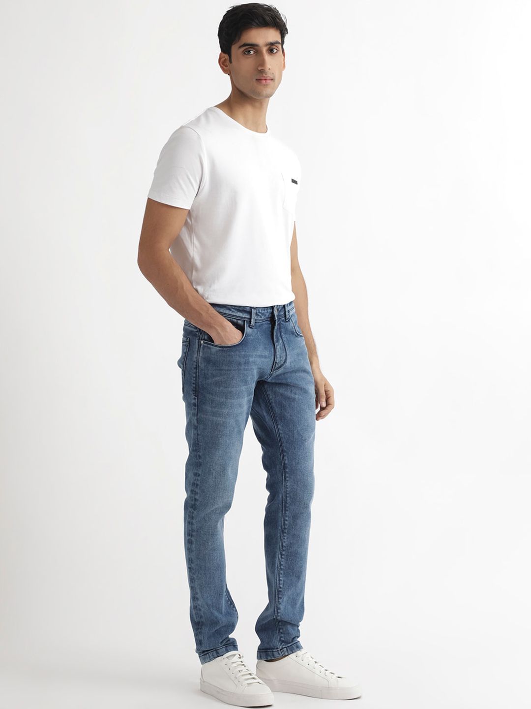 RARE RABBIT Men Widz Mid Rise Slim Fit Stretchable Jeans