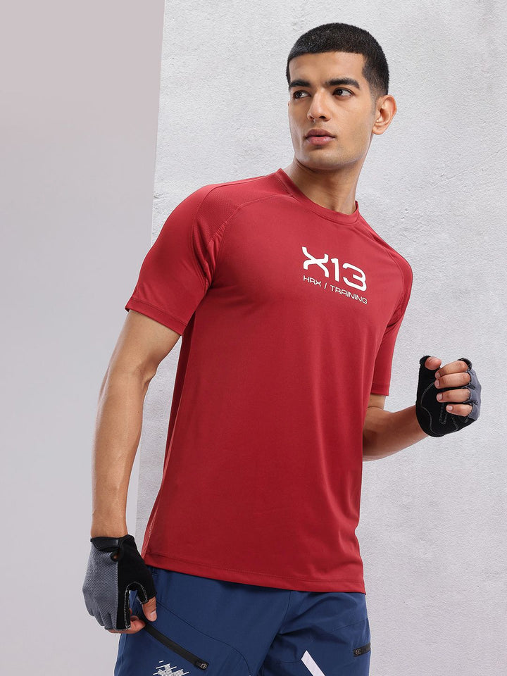 HRX by Hrithik Roshan Typography Printed Raglan Sleeves Rapid-Dry Training T-shirt