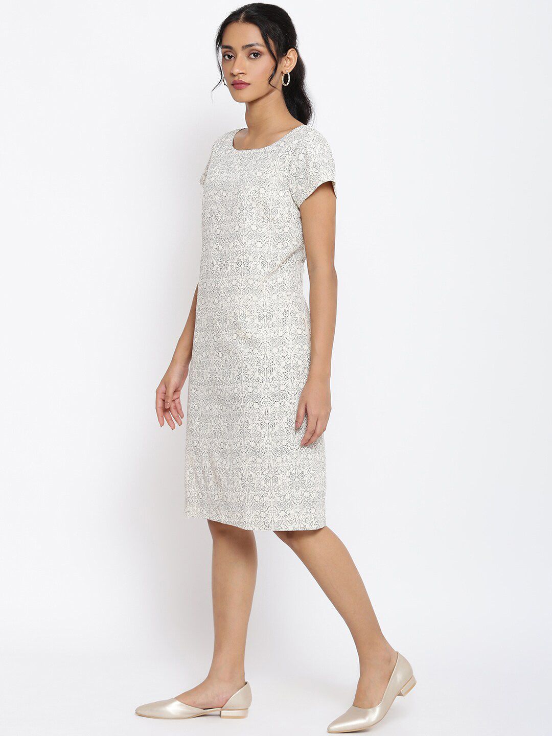 W Ethnic Motifs Sheath Cotton Dress