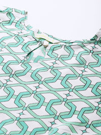 DressBerry Printed Keyhole Neck Empire Top