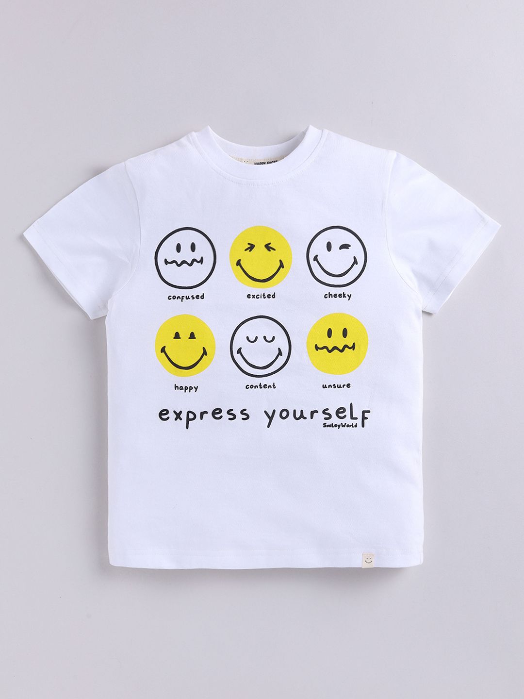 Happy Faces Boys Printed Pure Cotton T-shirt