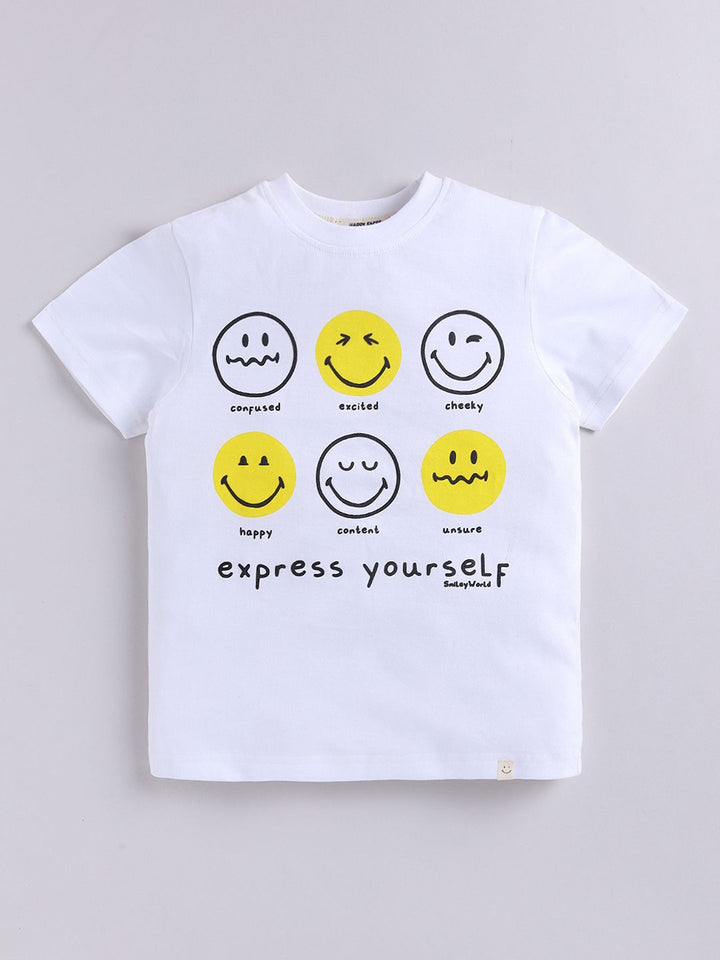 Happy Faces Boys Printed Pure Cotton T-shirt