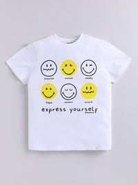 Happy Faces Boys Printed Pure Cotton T-shirt