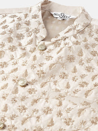 SOJANYA PLUS Woven Design Regular Kurta With Pyjamas & With Embroidered Nehru Jacket
