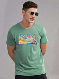 ADRO Typography Printed Round Neck Pure Cotton T-shirt