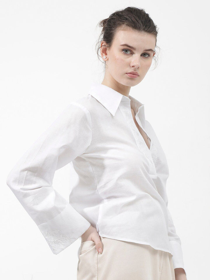 RAREISM Shirt Collar Linen Top