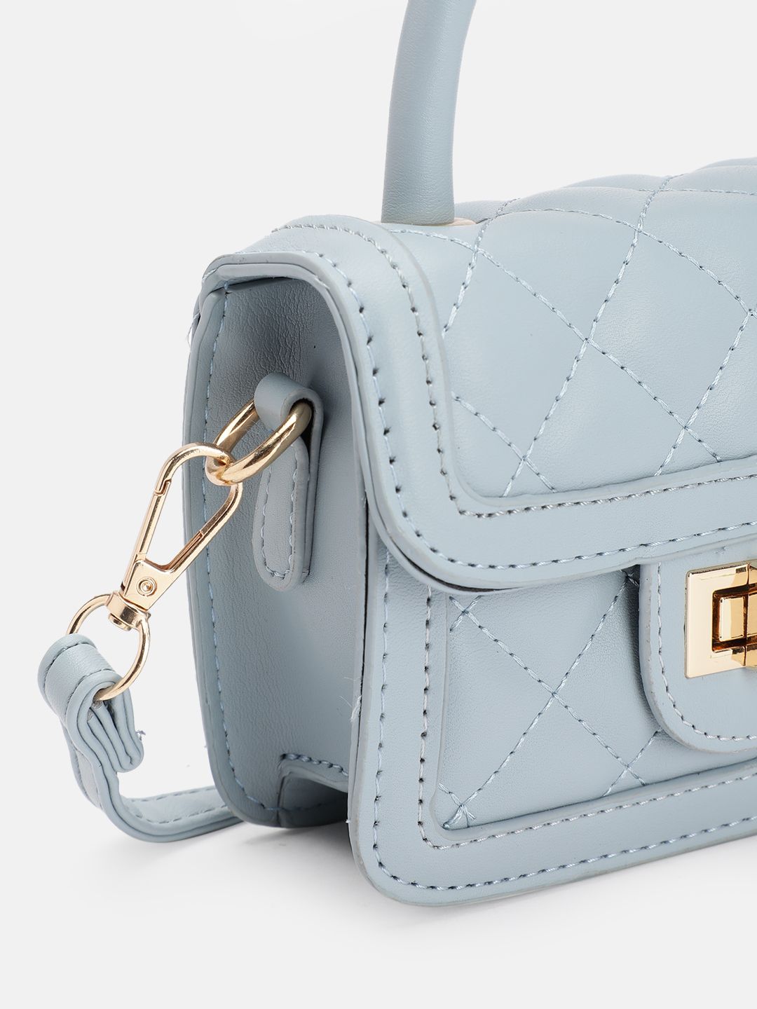 DressBerry Quilted Structured Satchel Bag