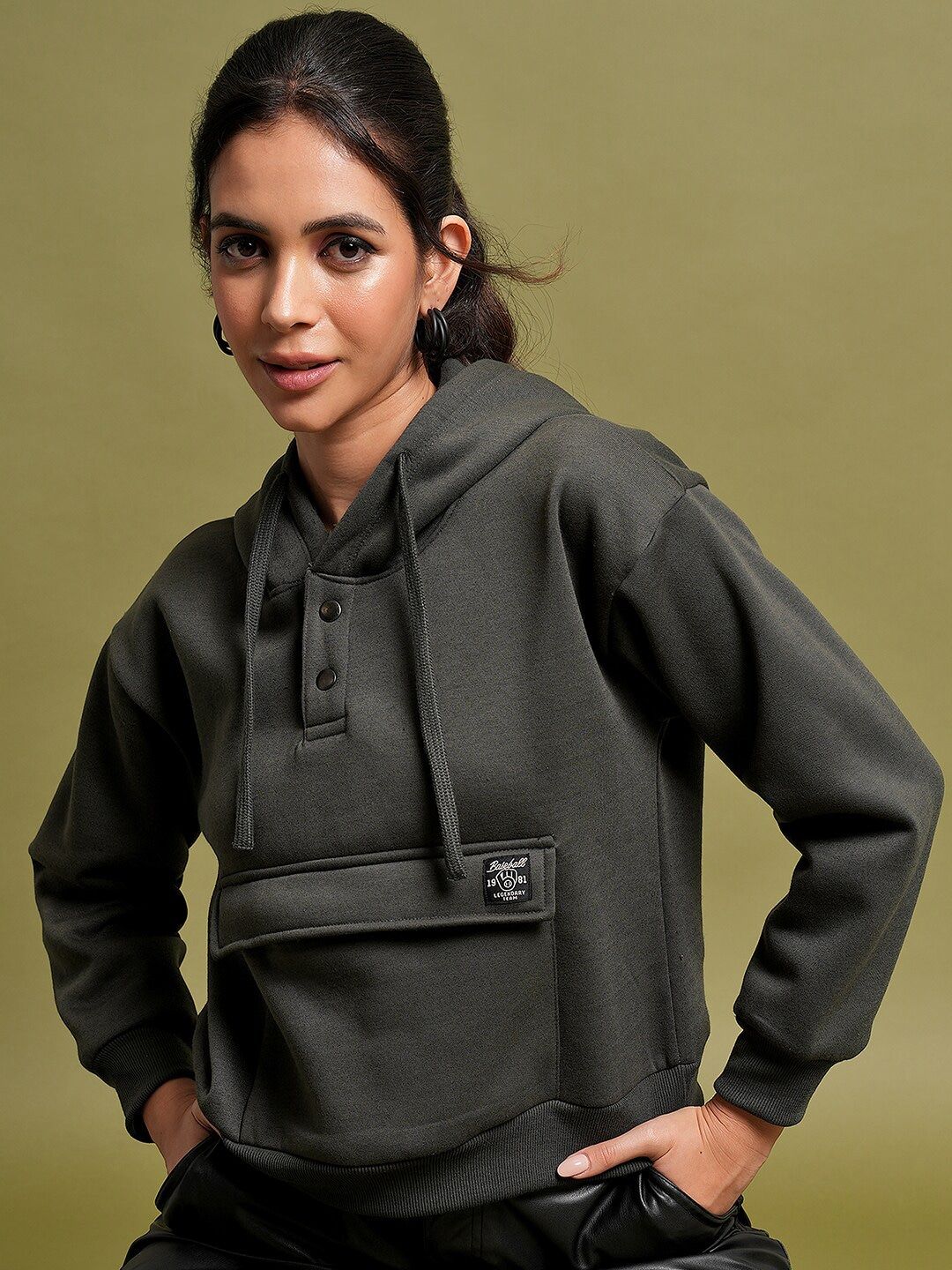 Tokyo Talkies Grey Relaxed Fit Hooded Sweatshirt