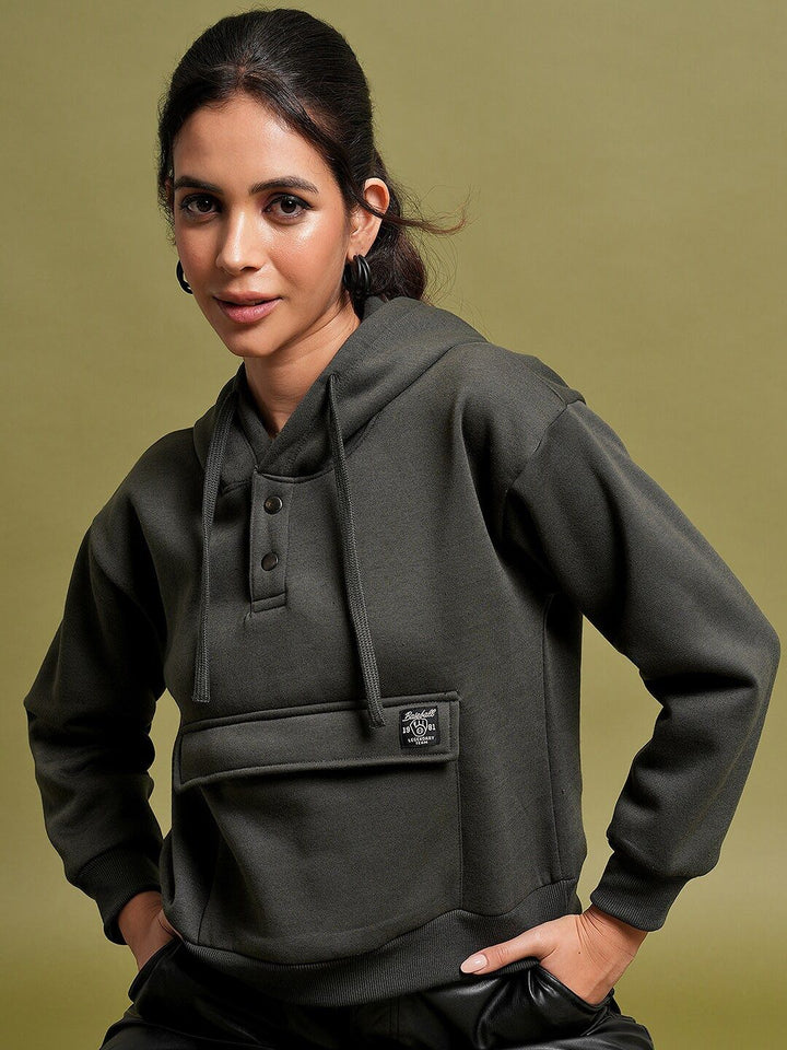 Tokyo Talkies Grey Relaxed Fit Hooded Sweatshirt