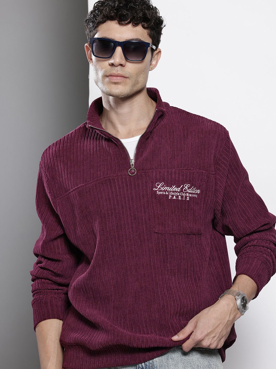 The Indian Garage Co Embroidered Corduroy Sweatshirt