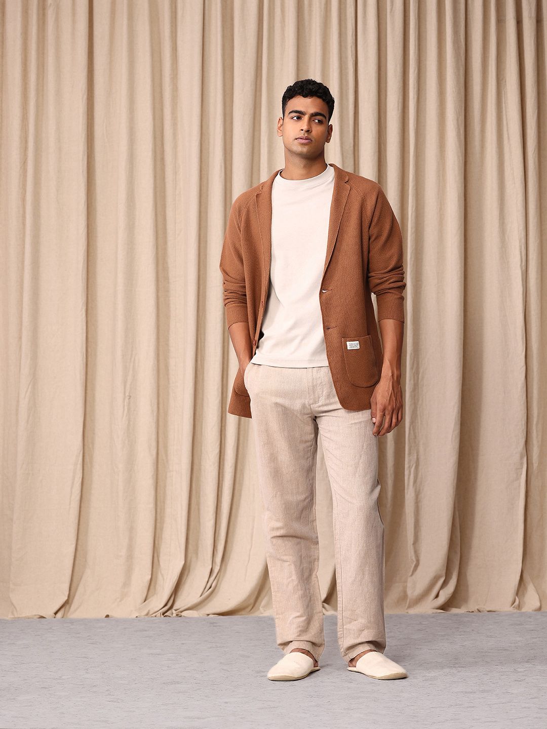 Mr Bowerbird Self Design Tailored Fit Single-Breasted Casual Blazer