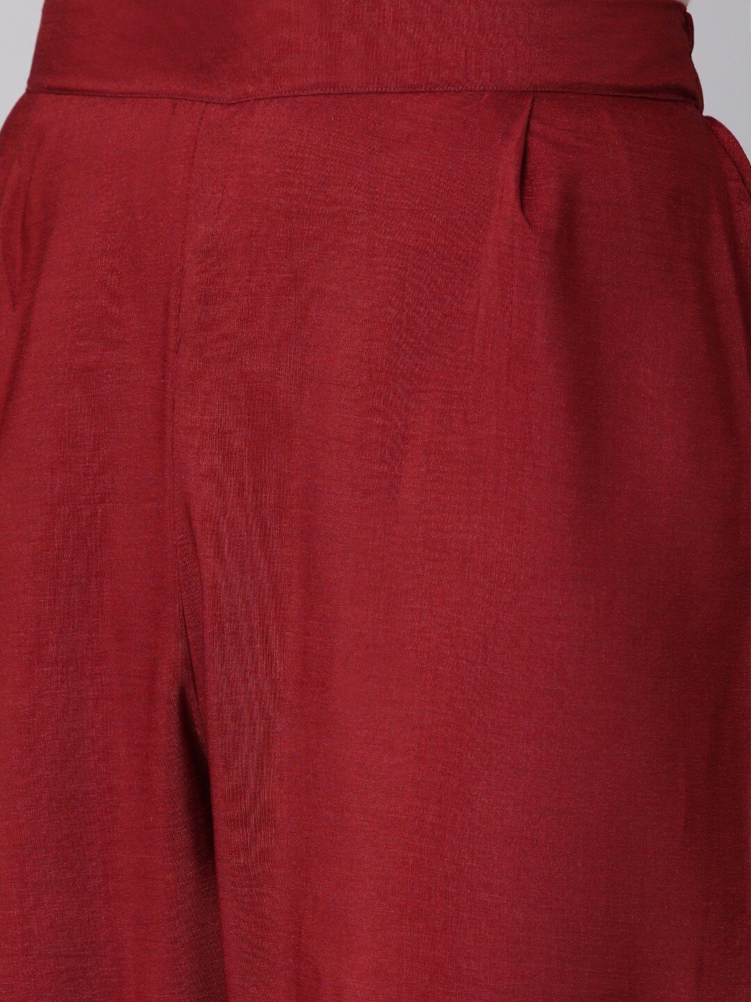 KALINI Striped Round Neck Three-Quarter Sleeves Thread Work Kurta with Trousers