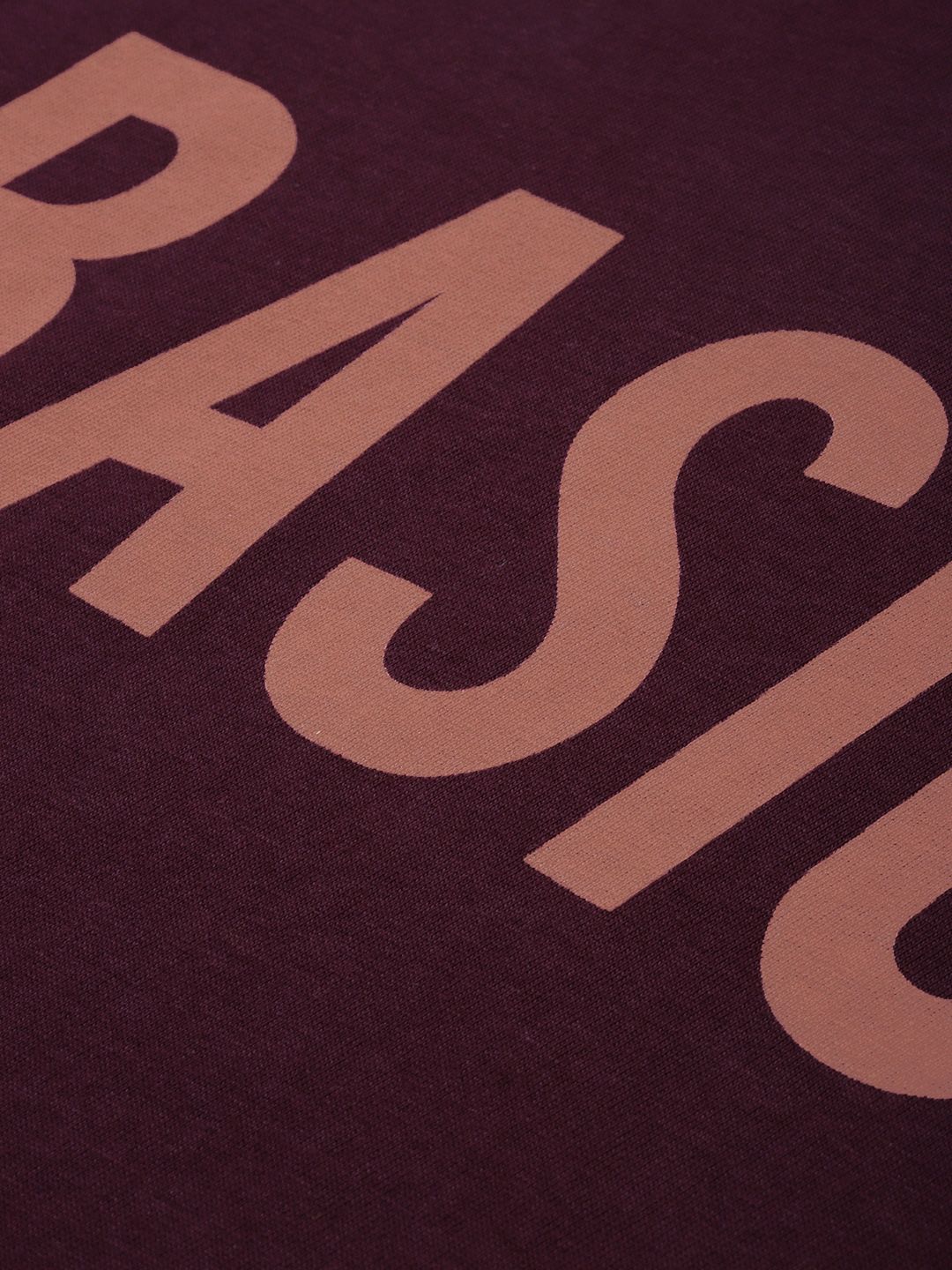 DILLINGER Men Maroon Typography Printed Pure Cotton Loose Oversized T-shirt