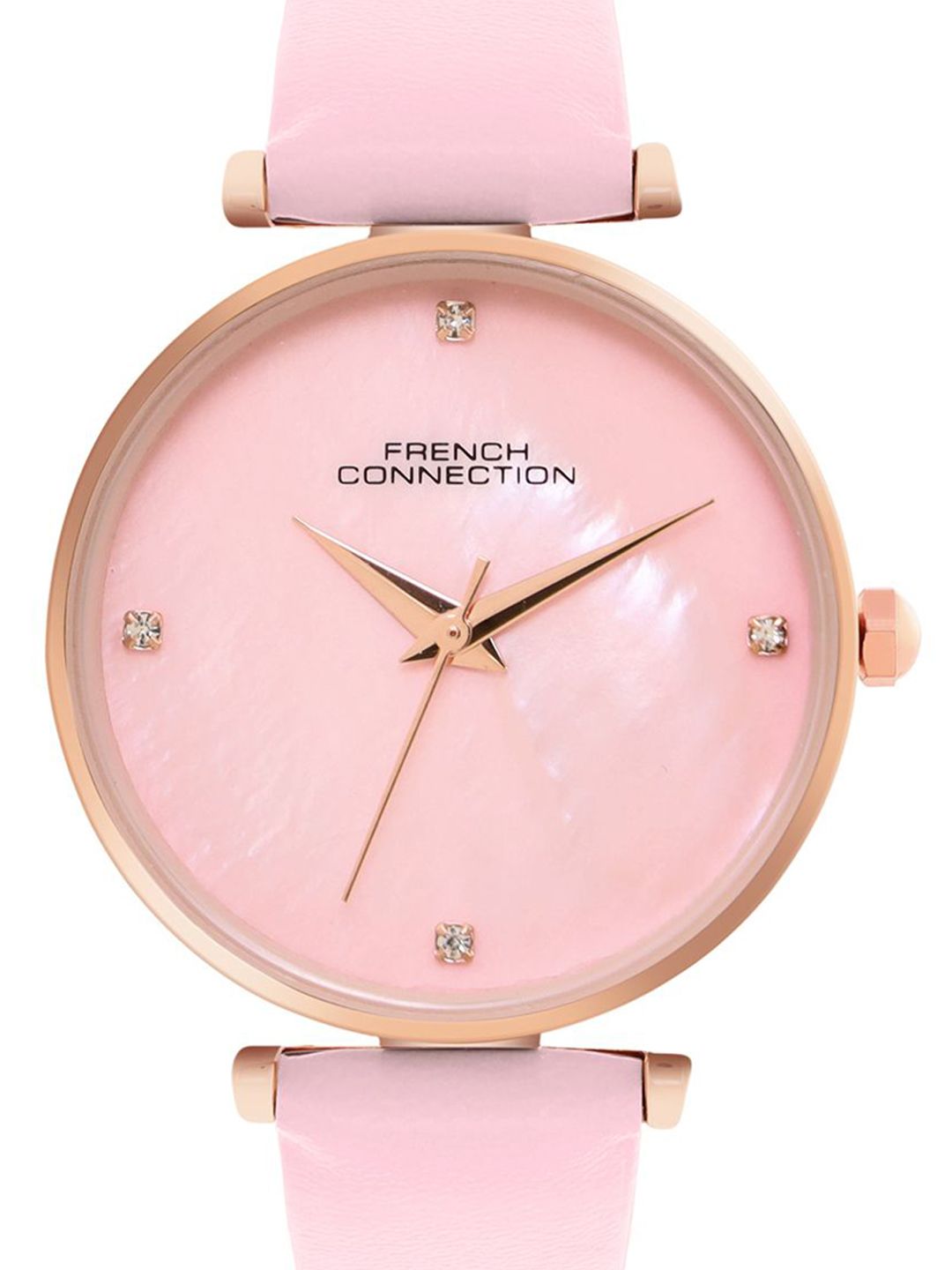 French Connection Women Mother of Pearl Dial & Leather Analogue Watch FCN0147PL
