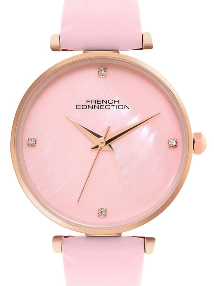 French Connection Women Mother of Pearl Dial & Leather Analogue Watch FCN0147PL