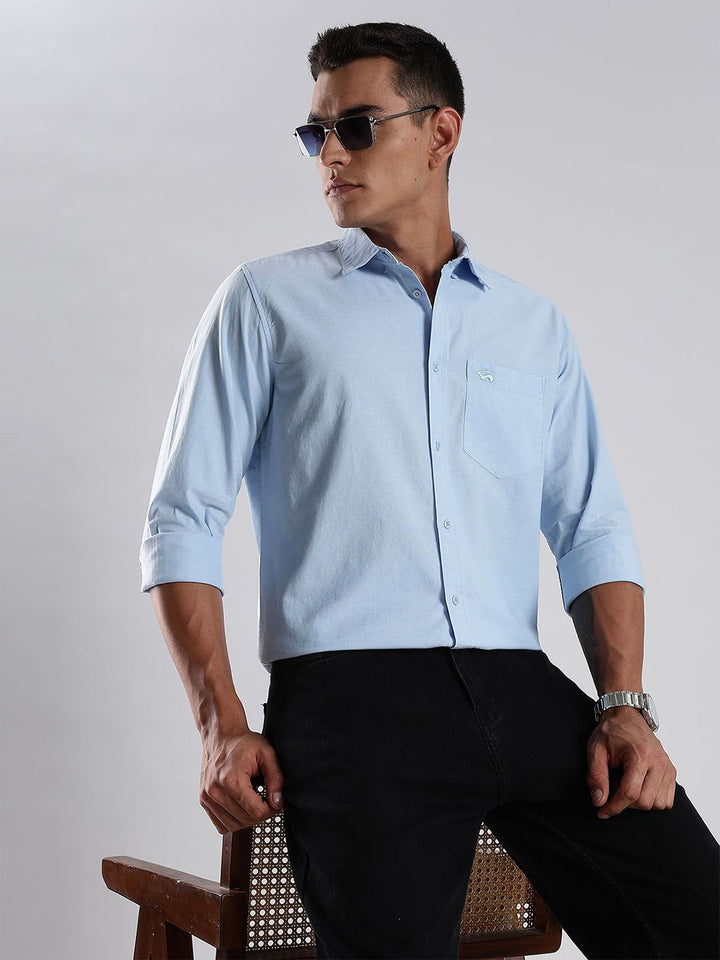 ADRO Standard Spread Collar Cotton Casual Shirt