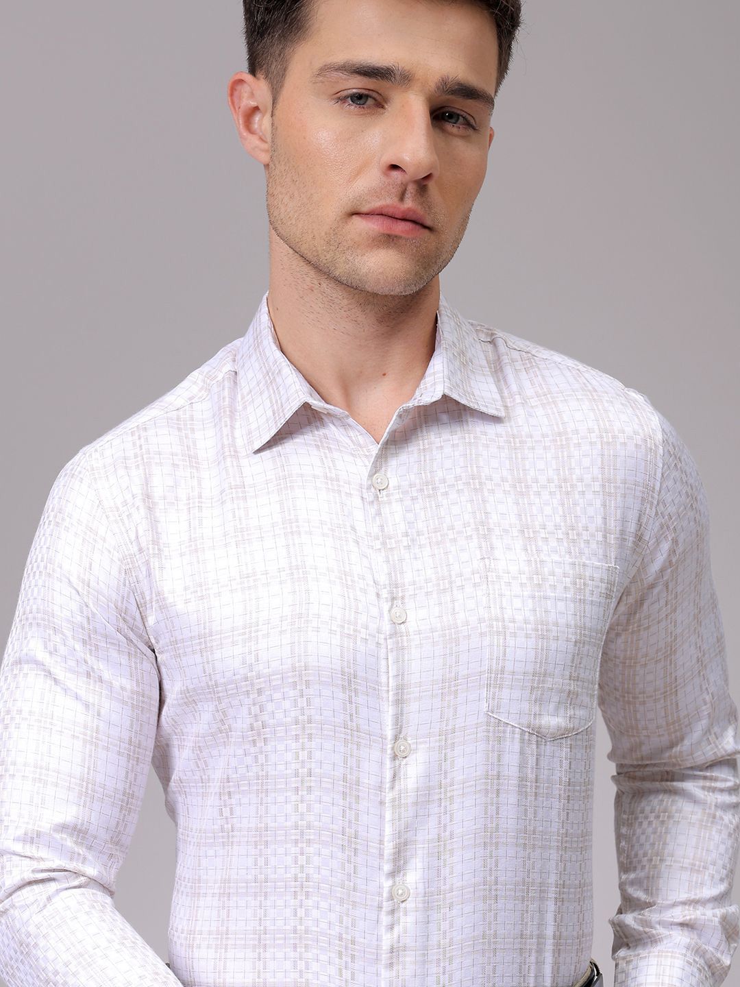 The Indian Garage Co. X Luxe Men Slim Fit Multi Stripes Opaque Striped Formal Shirt