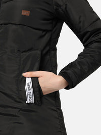 Campus Sutra Women Black Outdoor Puffer Jacket