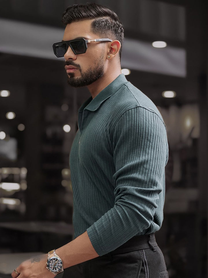 Powerlook Men Solid Polo Collar Cotton T-shirt