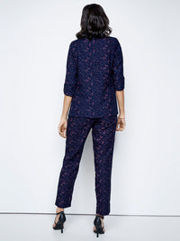 AND Self Design Top Blazer With Trousers Co-Ords