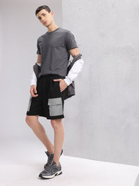 HRX by Hrithik Roshan Men Colourblocked Mid-Rise Cargo-Style Lifestyle Shorts