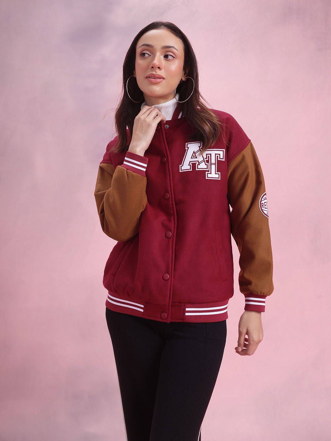 DressBerry Applique Detail Bomber Jacket