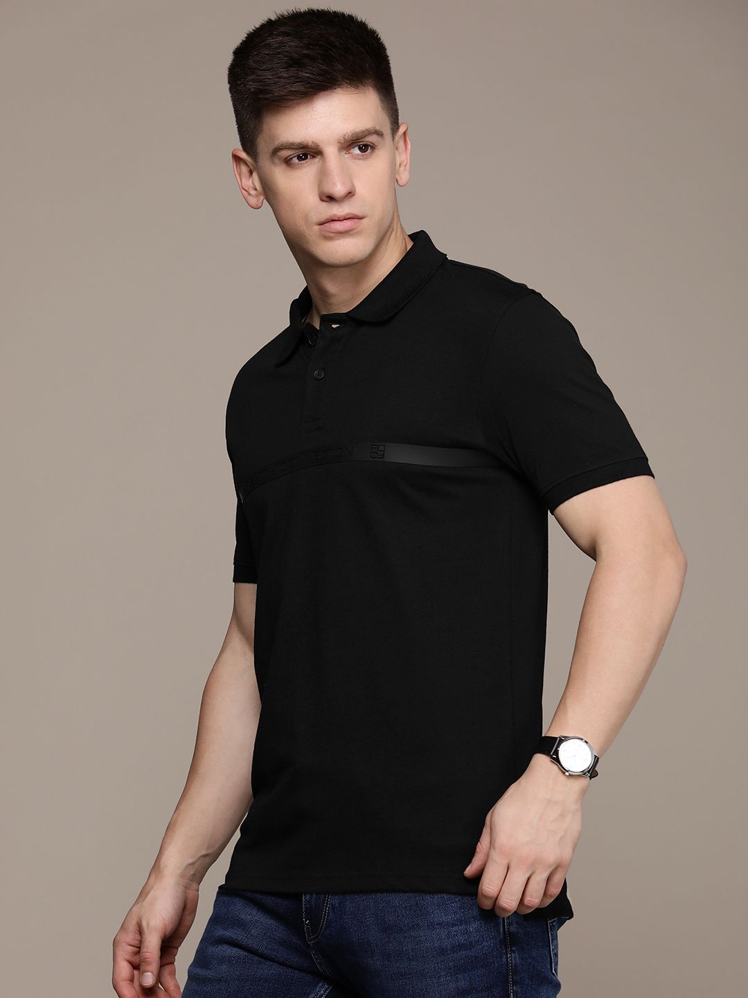 T-Shirt Kapas Polo Sambungan Perancis