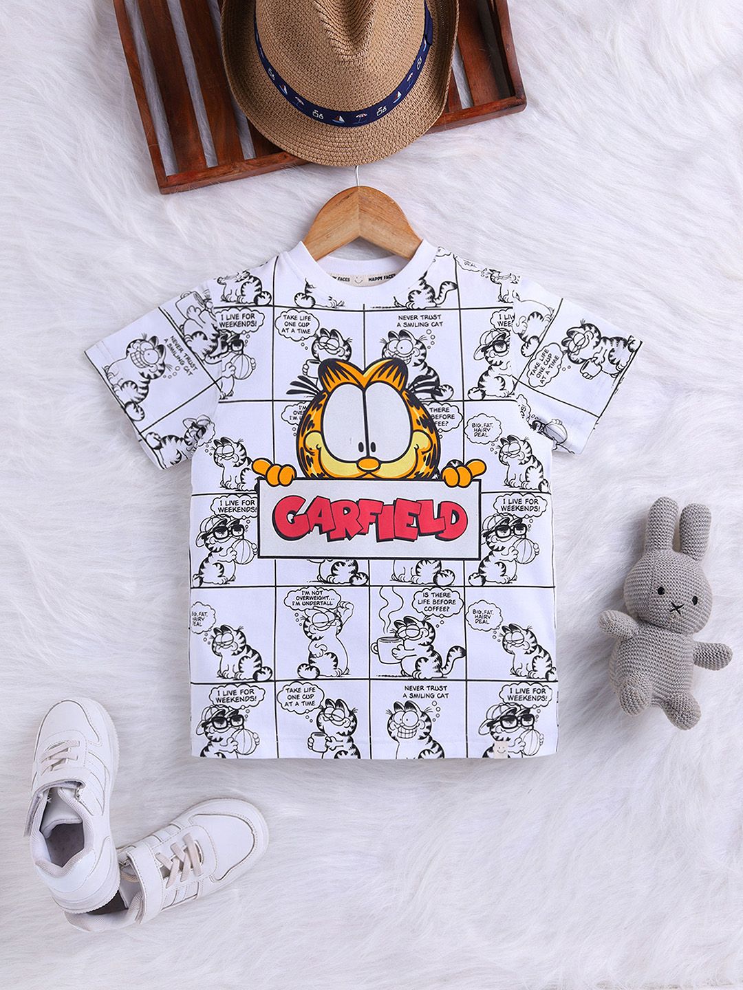 Happy Faces Boys Graphic Printed Pure Cotton T-shirt