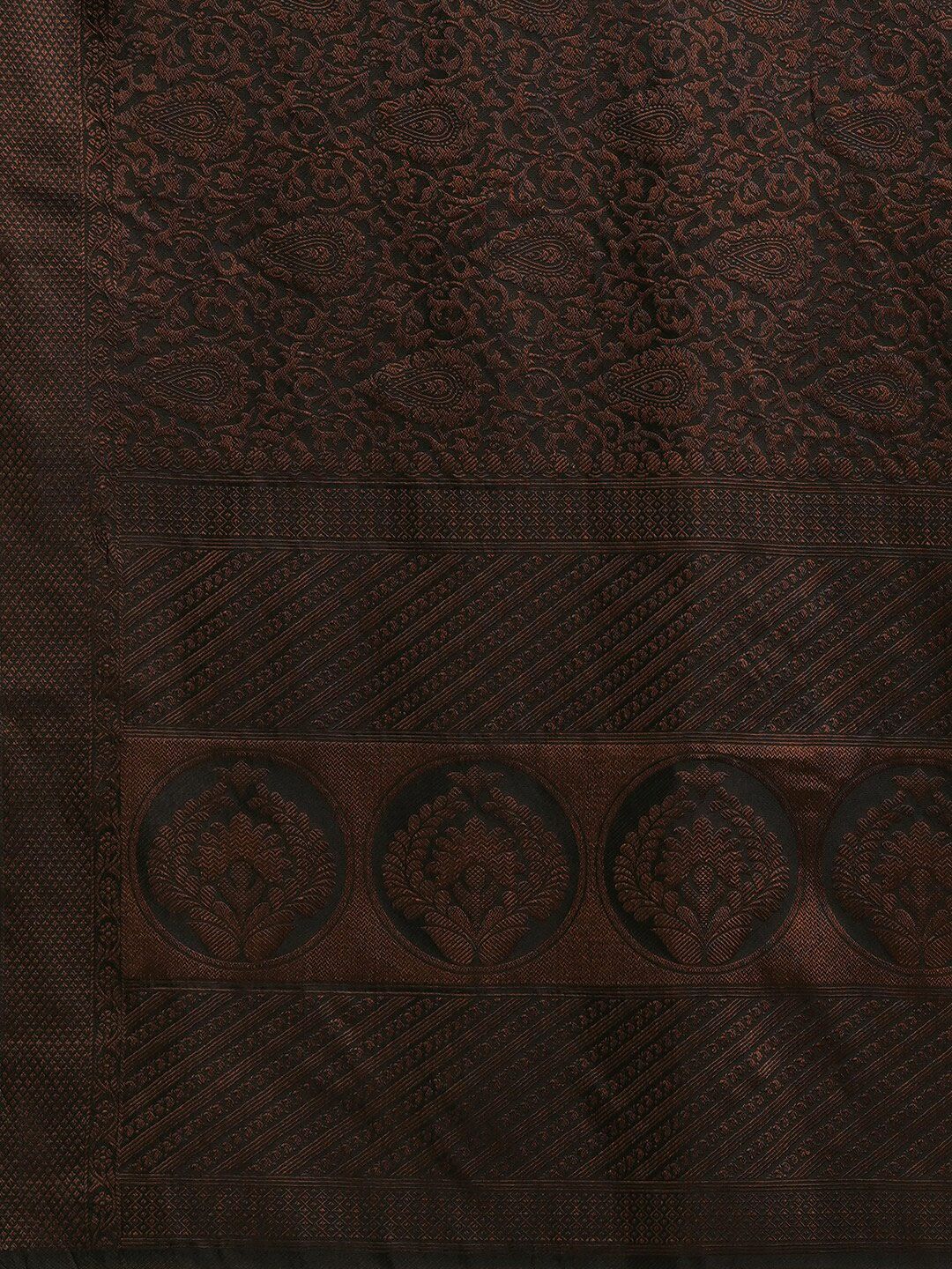 Saree mall Black & Gold-Toned Woven Design Zari Silk Blend Banarasi Sarees