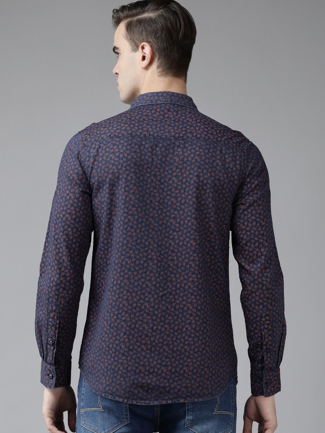 SPYKAR Men Pure Cotton Slim Fit Floral Printed Casual Shirt