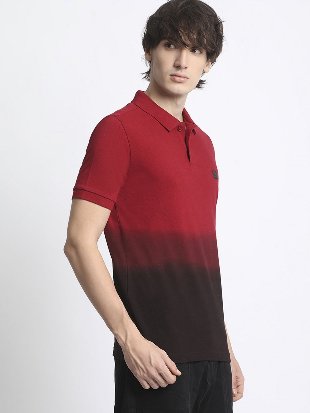 THE BEAR HOUSE Men's Ombre Cotton Regular Fit Polo Collar Tshirt