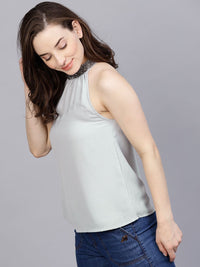 STREET 9 Grey Round Neck A-Line Top
