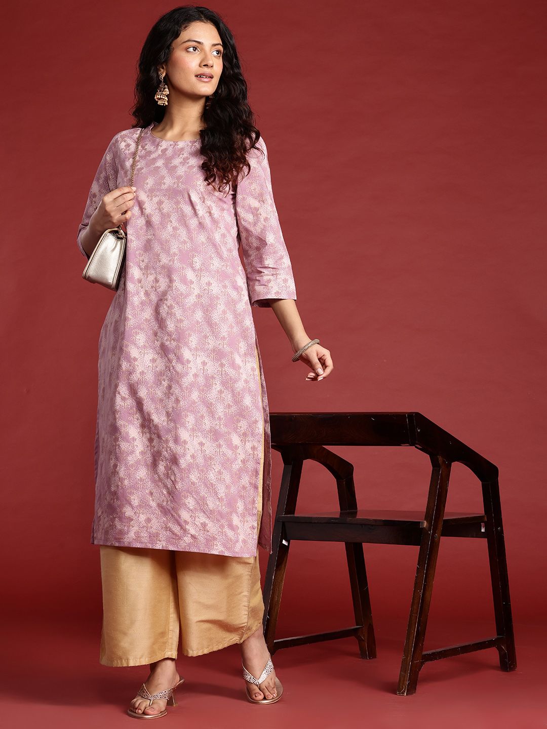 Anouk Cotton Printed Straight Kurta