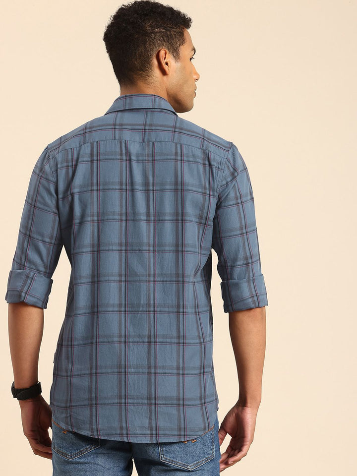 Being Human Pure Cotton Slim Fit Checked Casual Shirt