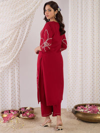 Indo Era Embroidered Three-Quarter Sleeves Tunic With Palazzo