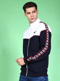 The Indian Garage Co Men Navy Blue Colourblocked Sweatshirt