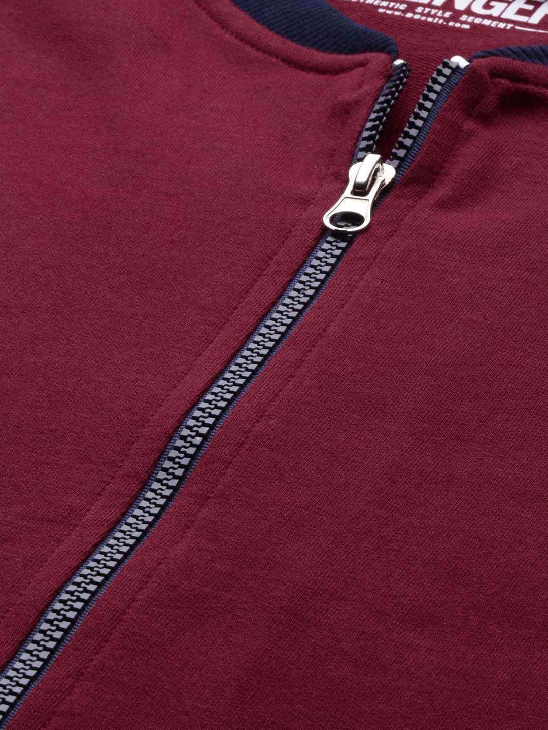 DILLINGER Men Maroon Solid Bomber Jacket