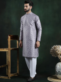 SOJANYA LUXE Ethnic Motifs Embroidered Regular Thread Work Kurta with Pyjamas