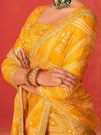 Saree mall Ethnic Motifs Printed Sequinned Pure Chiffon Sarees