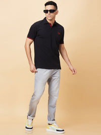 Being Human Men Polo Collar Applique T-shirt