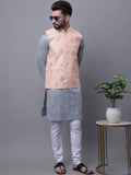 SOJANYA Lelaki Leheriya Sulam Kurta Kapas Tulen Dengan Churidar & Nehru Kurta